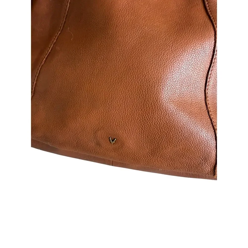 Vileanca Cognac Leather Satchel Crossbody Bag
